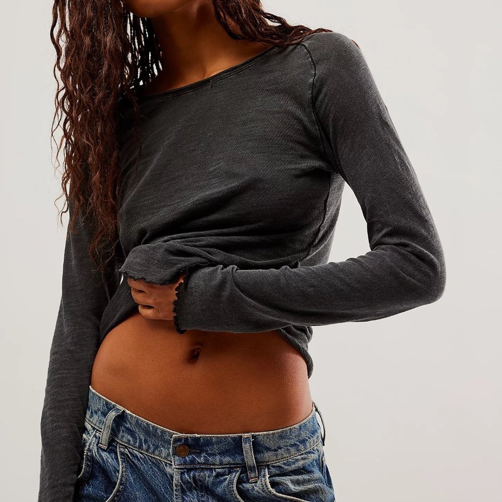 Free People Care FP Be My Baby Long Sleeve